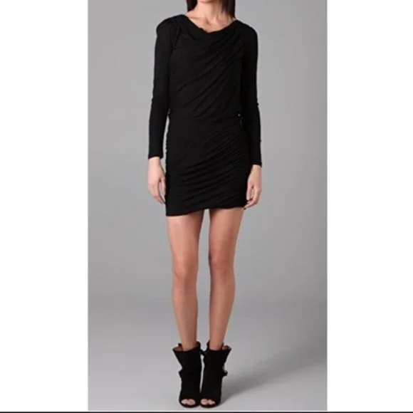 THEORY Lavanien Heart Mini Dress in Olive Vine - Picture 2 of 4